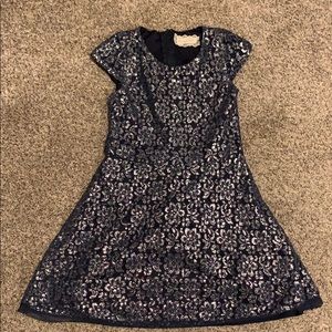 Girls sparkly dark blue dress